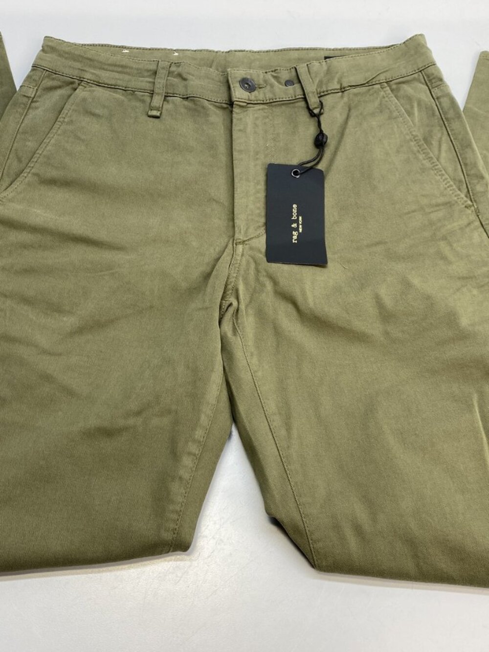 Rag & Bone Mens Pant Dark Green Size 31 Fit 2 Stretch Slim Cotton Twill Chino